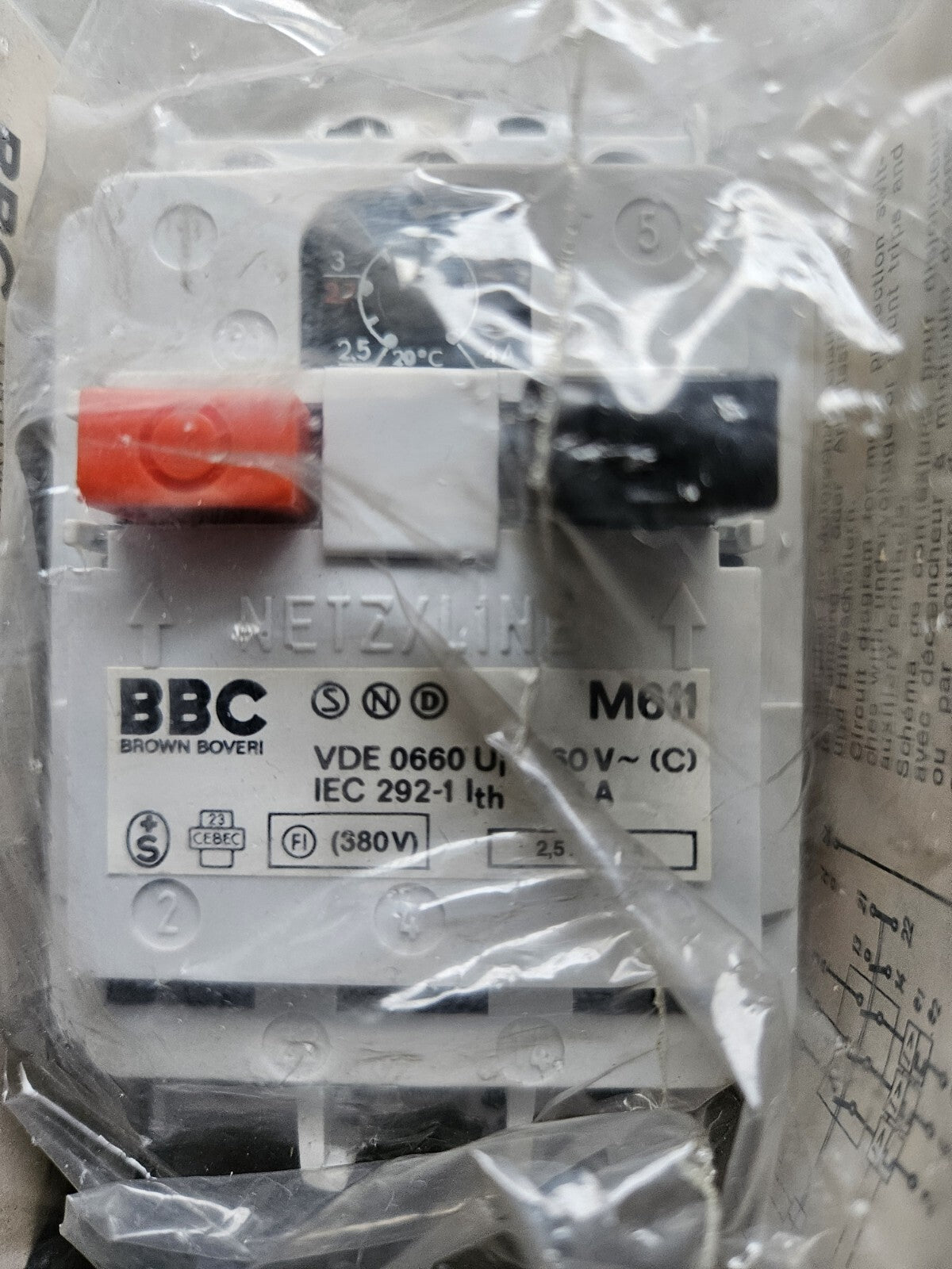 1 x BBC M611 Motorschutzschalter 1,6-2,5A Neu/ovp, New, Unused