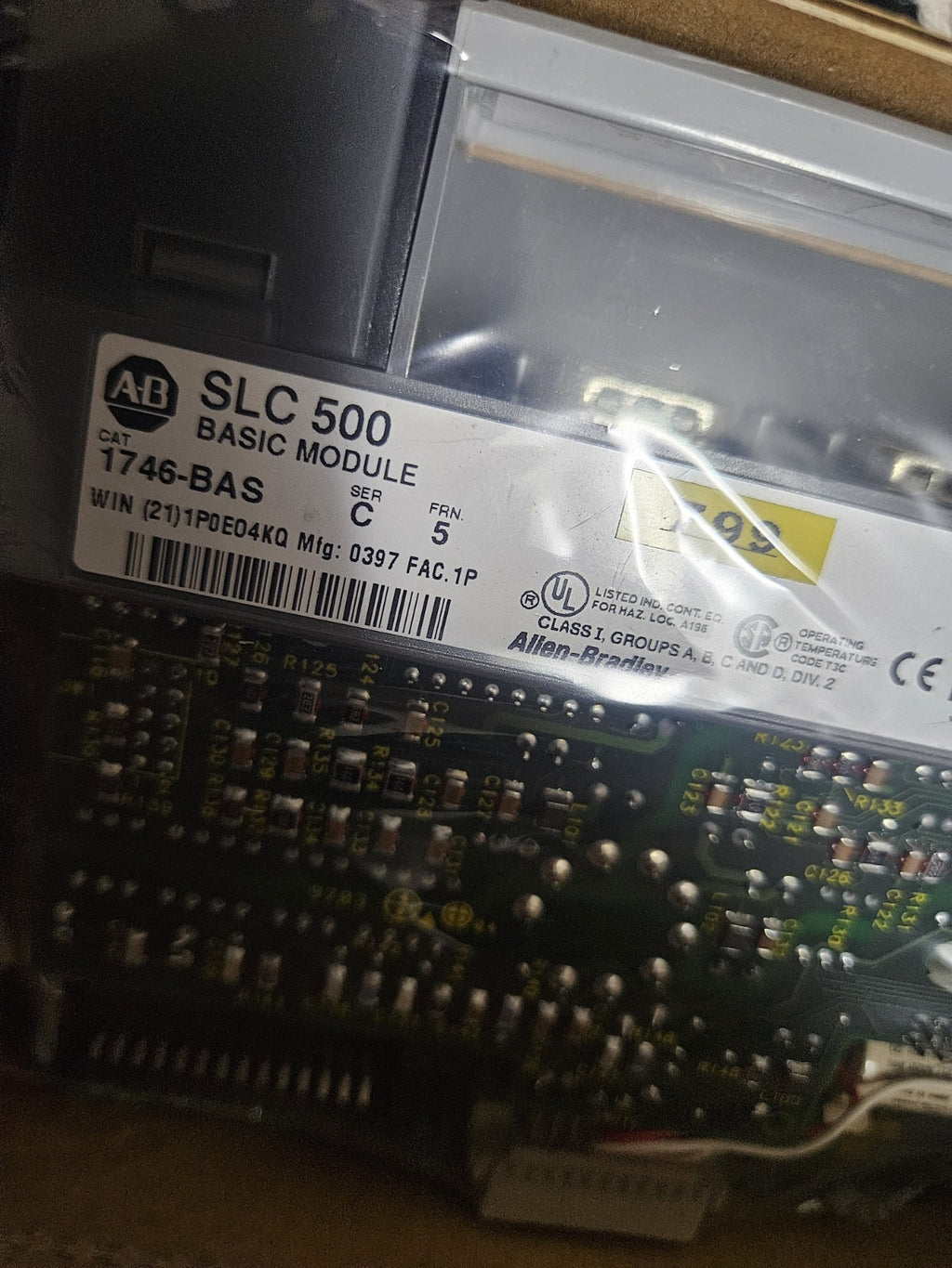 Allen-Bradley 1746-BAS SLC 500 Basic Module, SER C,New in Sealed Bag, Unused Neu
