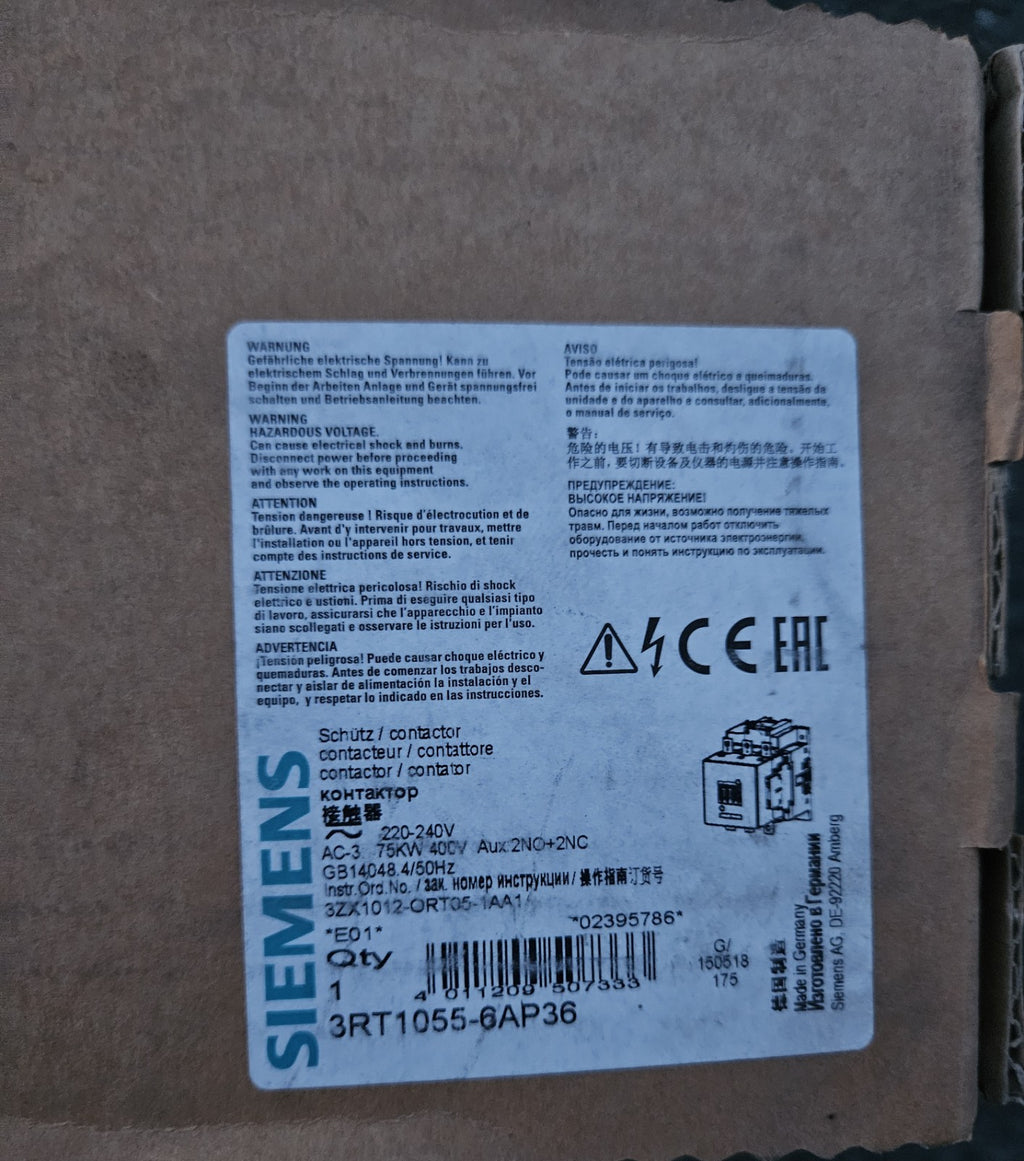 Siemens Leistungsschütz 3RT1055-6AP36 power contacter Schütz Neu/ovp, New In Box