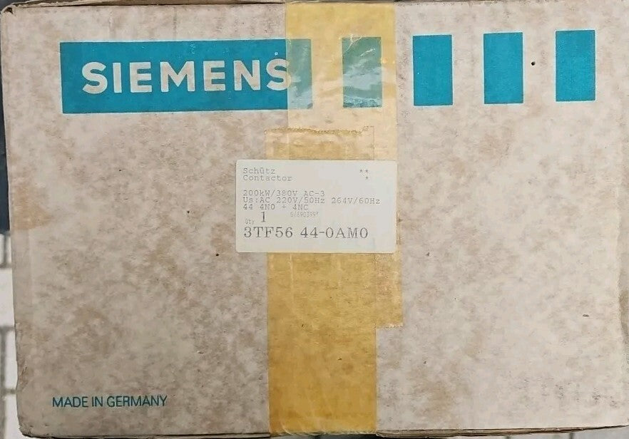 Siemens 3TF56 44-0AM0 Schütz 200KW Spule 220/264V A Neu/ovp, New Old stock