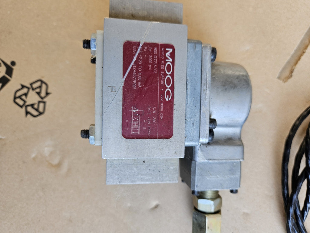 MOOG G771K203 FLOW SERVO CONTROL VALVE GE 312A6077 P5, New Nos Ovp Unused Neu