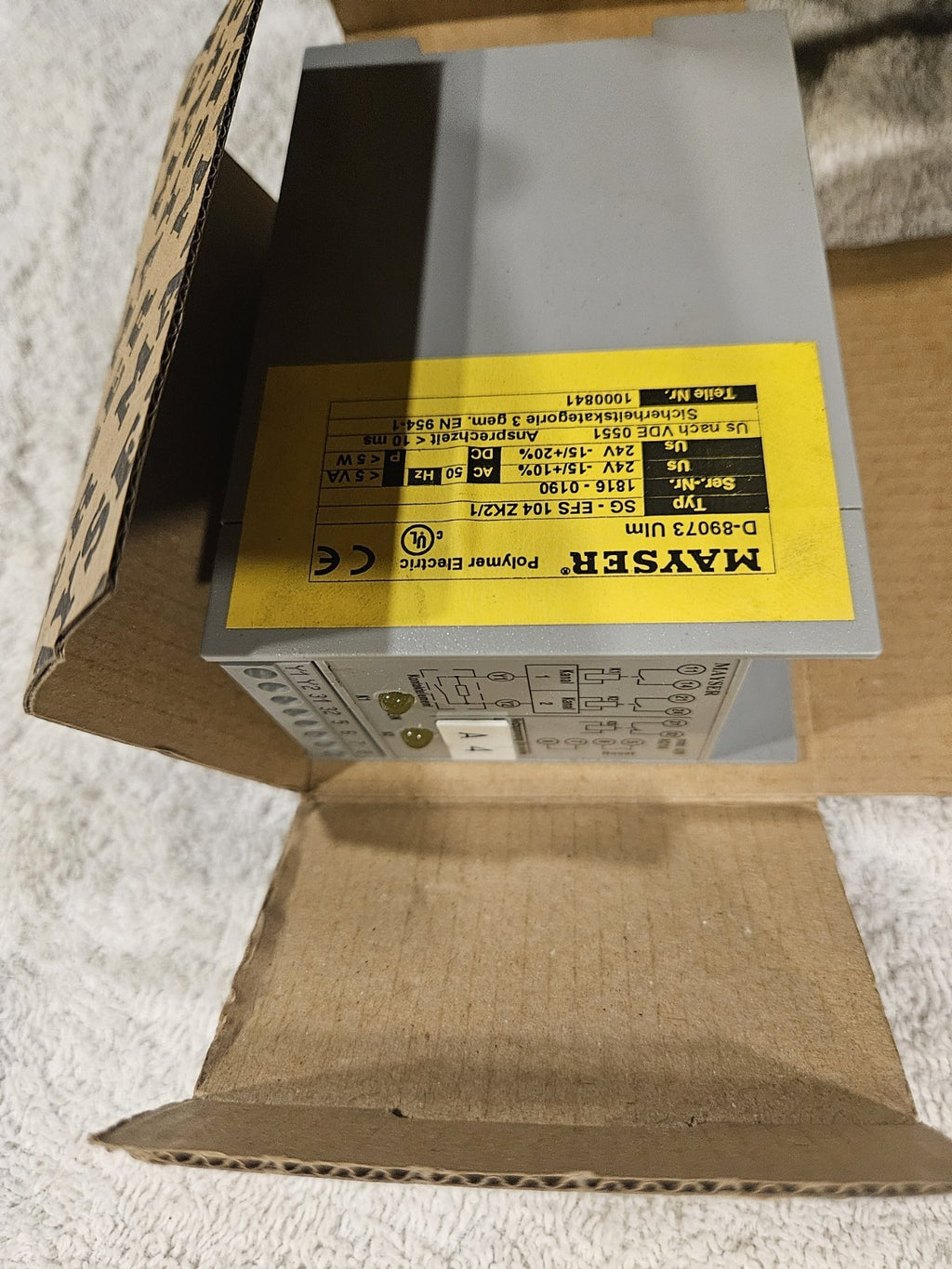 Mayser Sicherheitsschaltgerät SG-EFS 104 ZK2/1, 1000841, Safety unit New In Box
