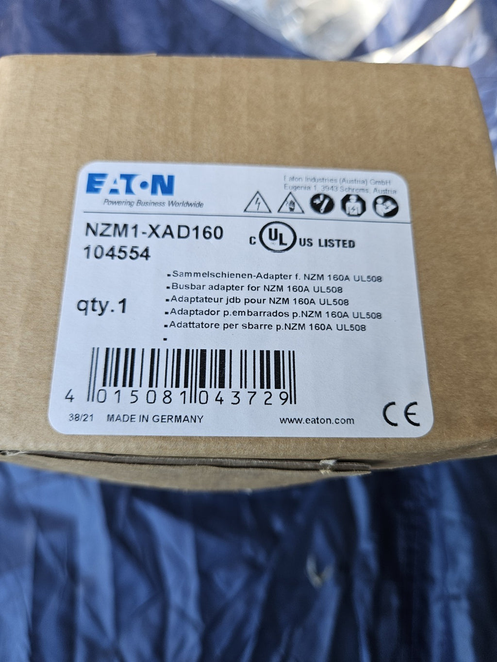Sammelschienenadapter für Leistungsschalter NZM1-XAD160 104554 Neu/ovp New 