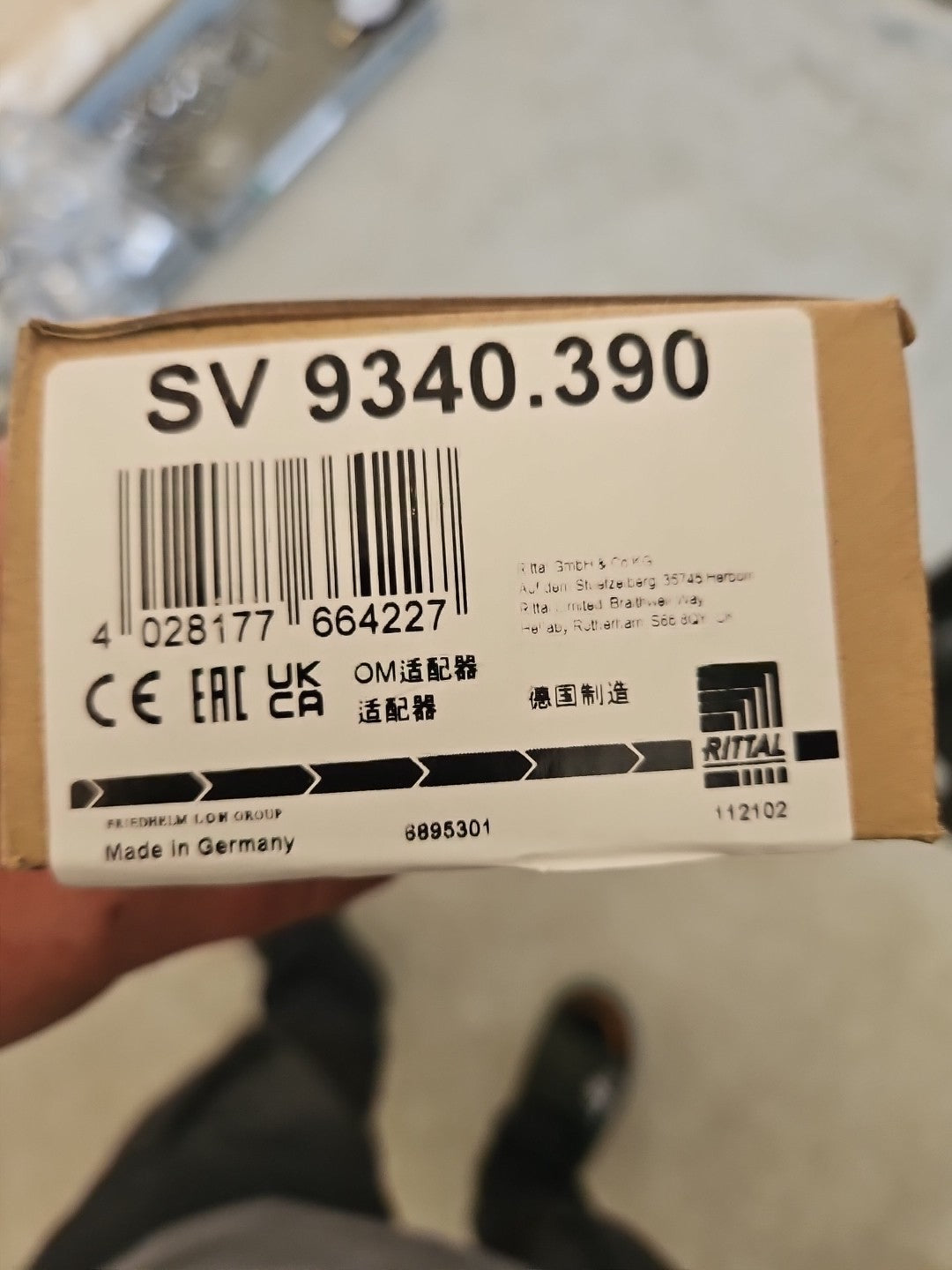 Rittal SV 9340.390 OM-Adapter mit AWG10 32A 3-polig Neu/ovp 6895301 112102 New