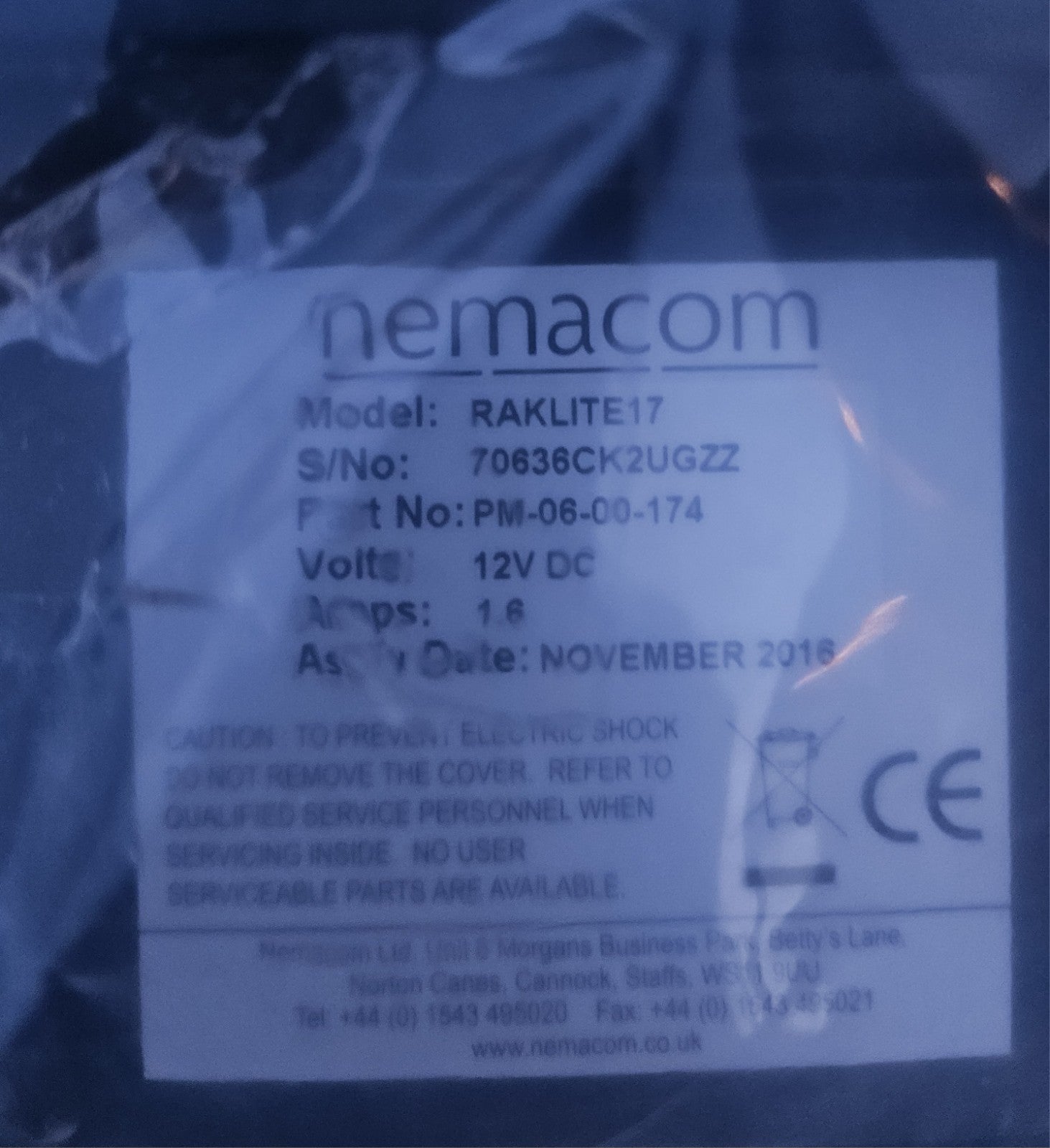 NEMACOM RAKLITE17 Industrial Touchscreen Panel PM-06-00-174, 12V DC, Neu, NEW