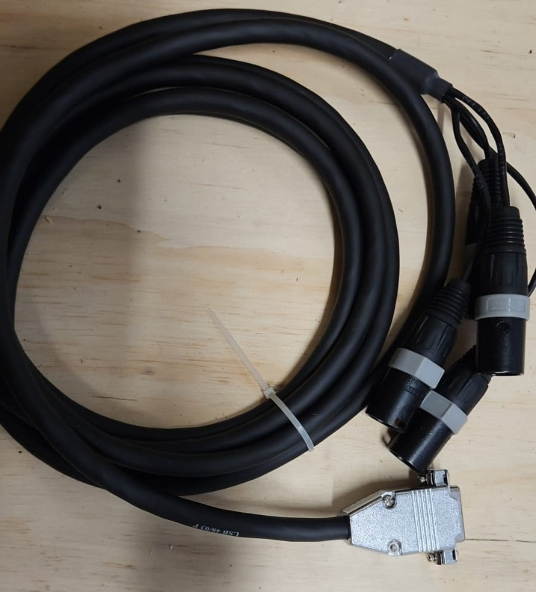 Neutrik 15 Pin D-SUB  to male XLR Loom. DB15 to 4 x XLR. Audio Snake Multicore