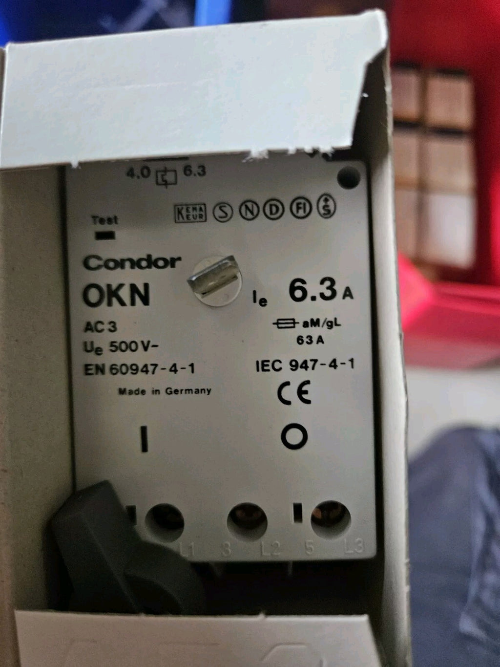 1 x Condor Motorschutzschalter OKN 6,3 | 203452 OKN-063 AA | 4,0-6,3A Neu/Ovp