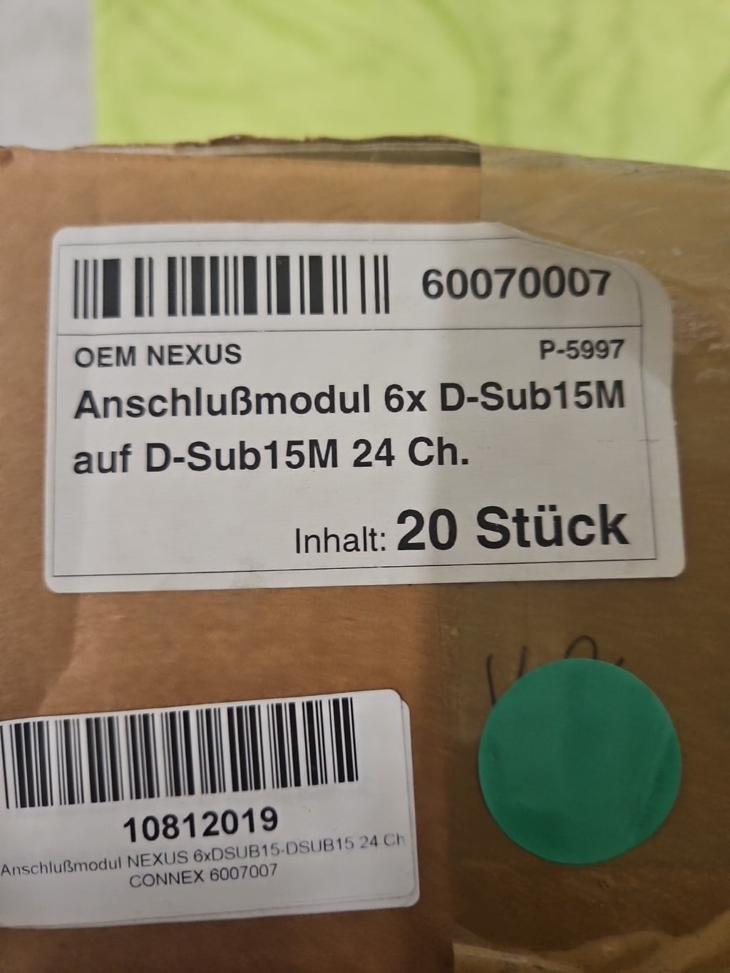 Nexus 6xD-SUB Anschlussmodul Auf D-Sub15m 24Ch, Neu/ovp Audio PLC new Unused