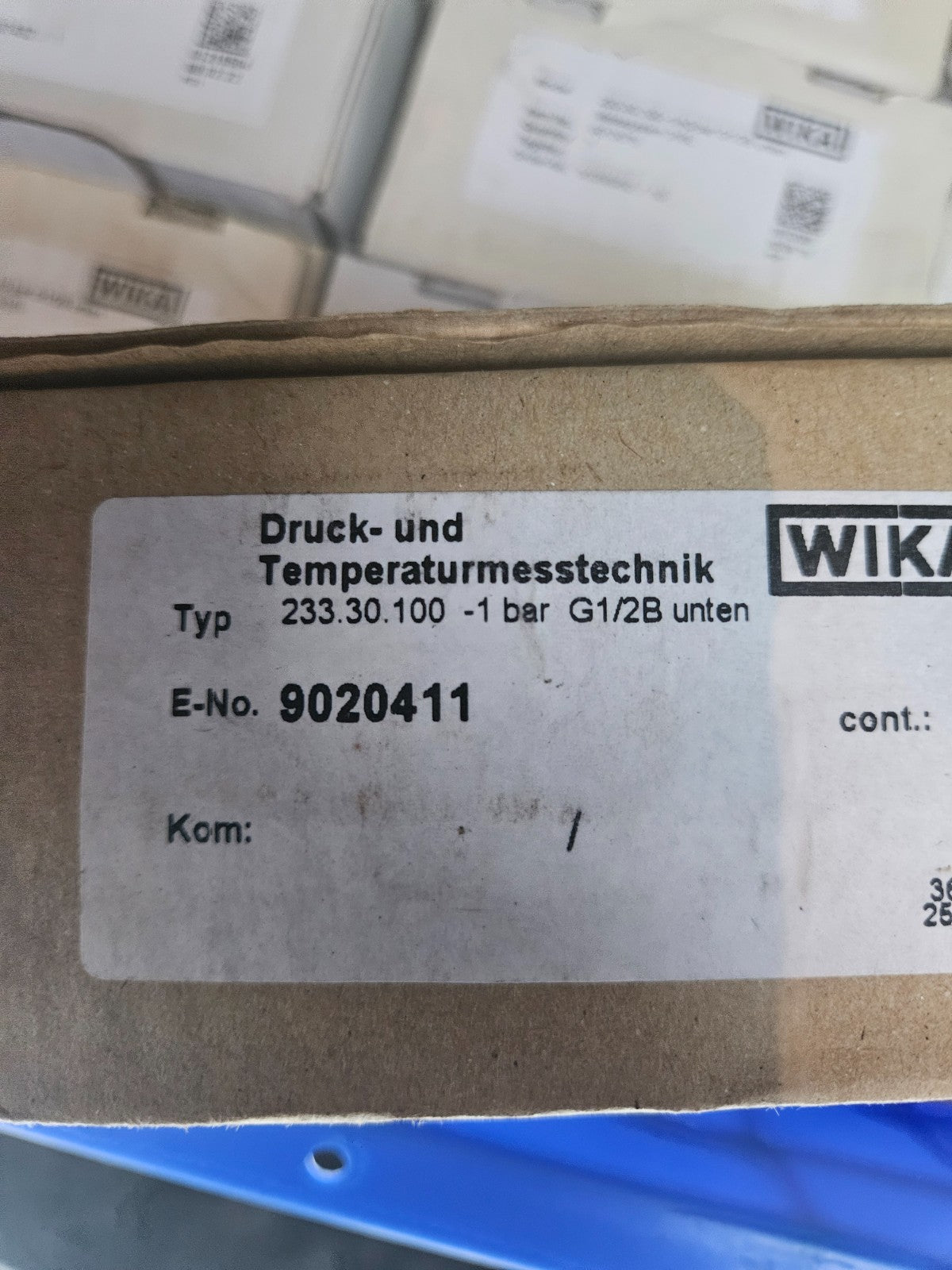 WIKA Manometer Glyzerin 233.30.100, diverse Modelle zur Auswahl G1/2"B, neu/ovp