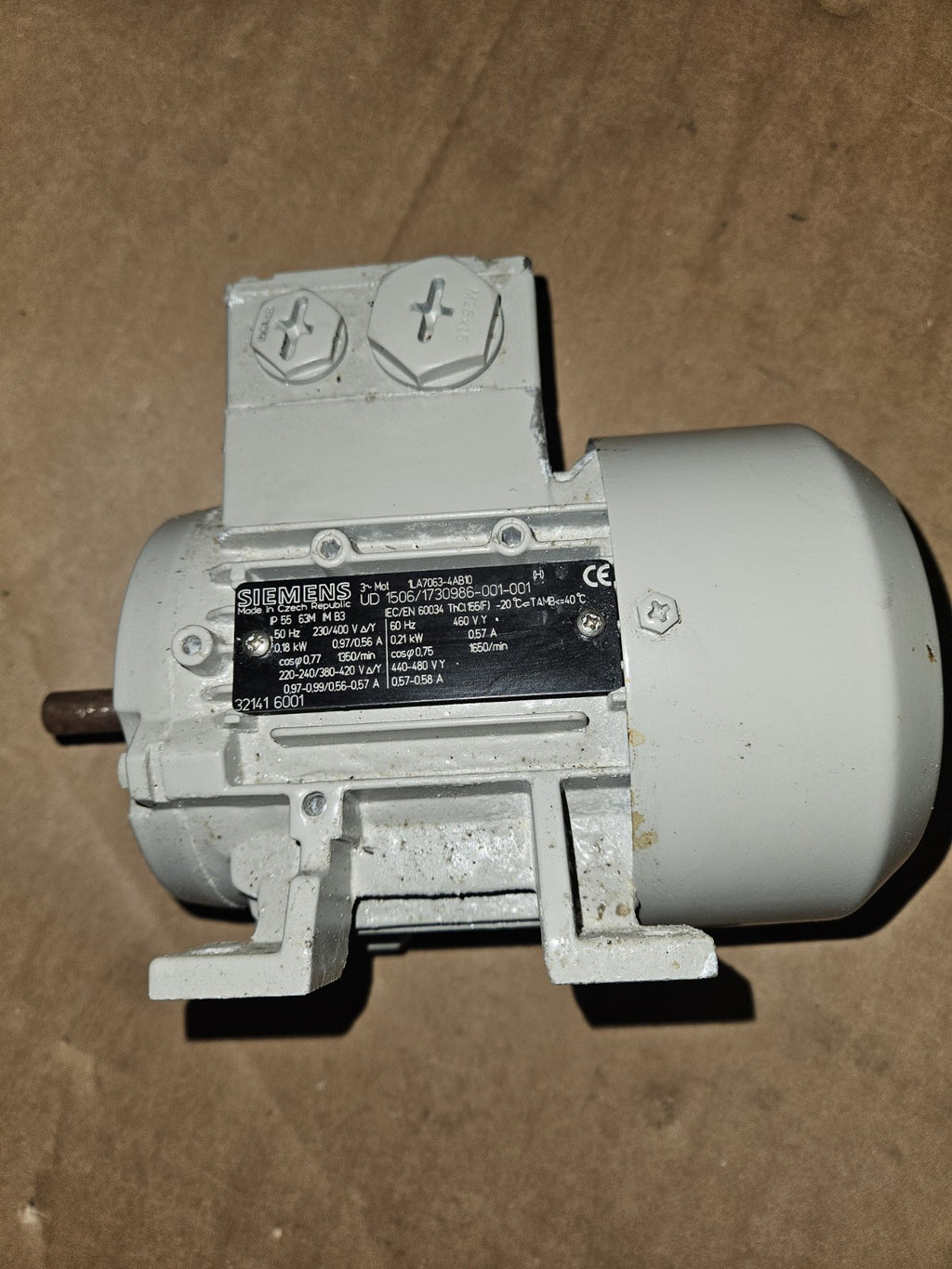 Siemens 1LA7063-4AB10 50/60Hz 0,18/0,21kW 1350/1650rpm Elektromotor -unused-new
