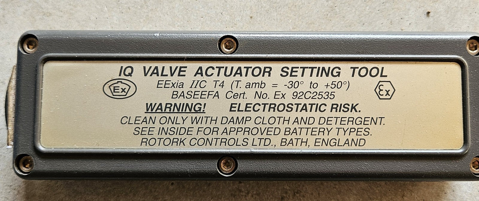 RotorK IQ Valve Actuator Setting Tool/Remote, -30° to +50°, 92C2535 + Manuals