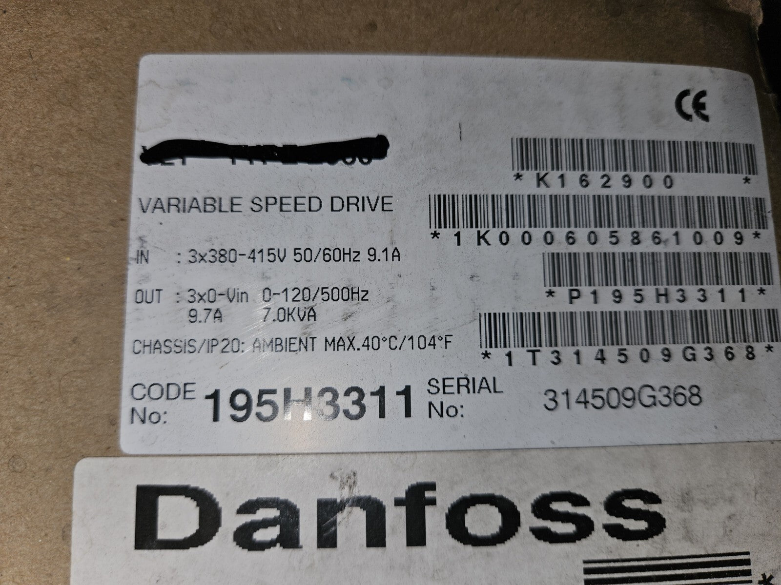  Danfoss VLT 2030 195H3311 + EMC Motor Filter 195H6525  Frequenzumrichter