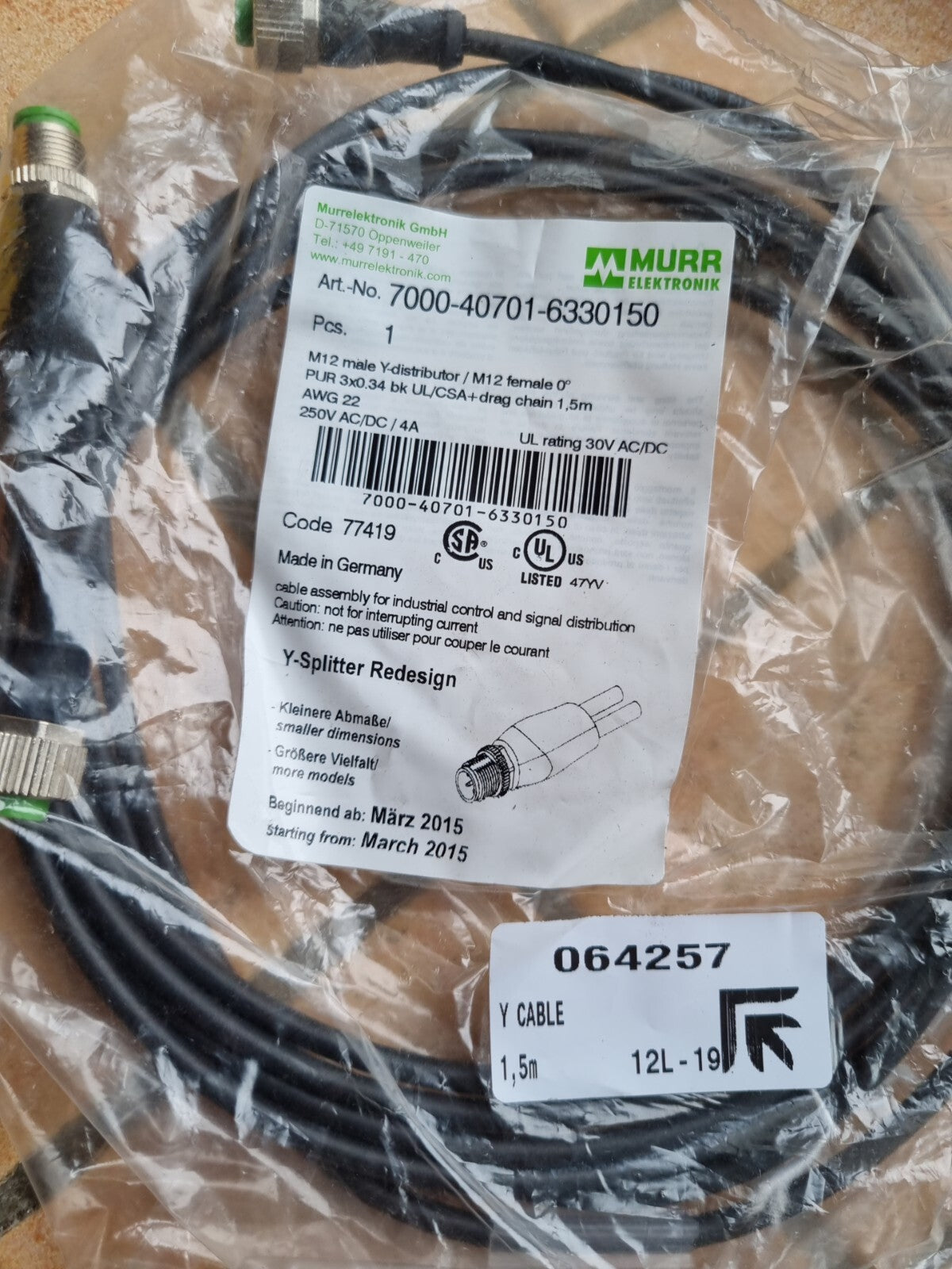 Murrelektronik Y-Verteiler 7000-40701-6330150 Sensor-/Aktor-Verteiler