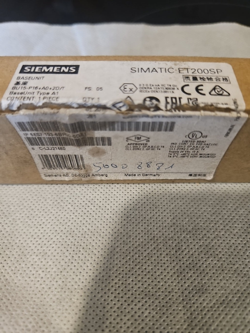  Siemens 6ES7193-6BP00-0DA1 SIMATIC ET 200SP 6ES7 1936BP000DA1 Neu/ovp New 