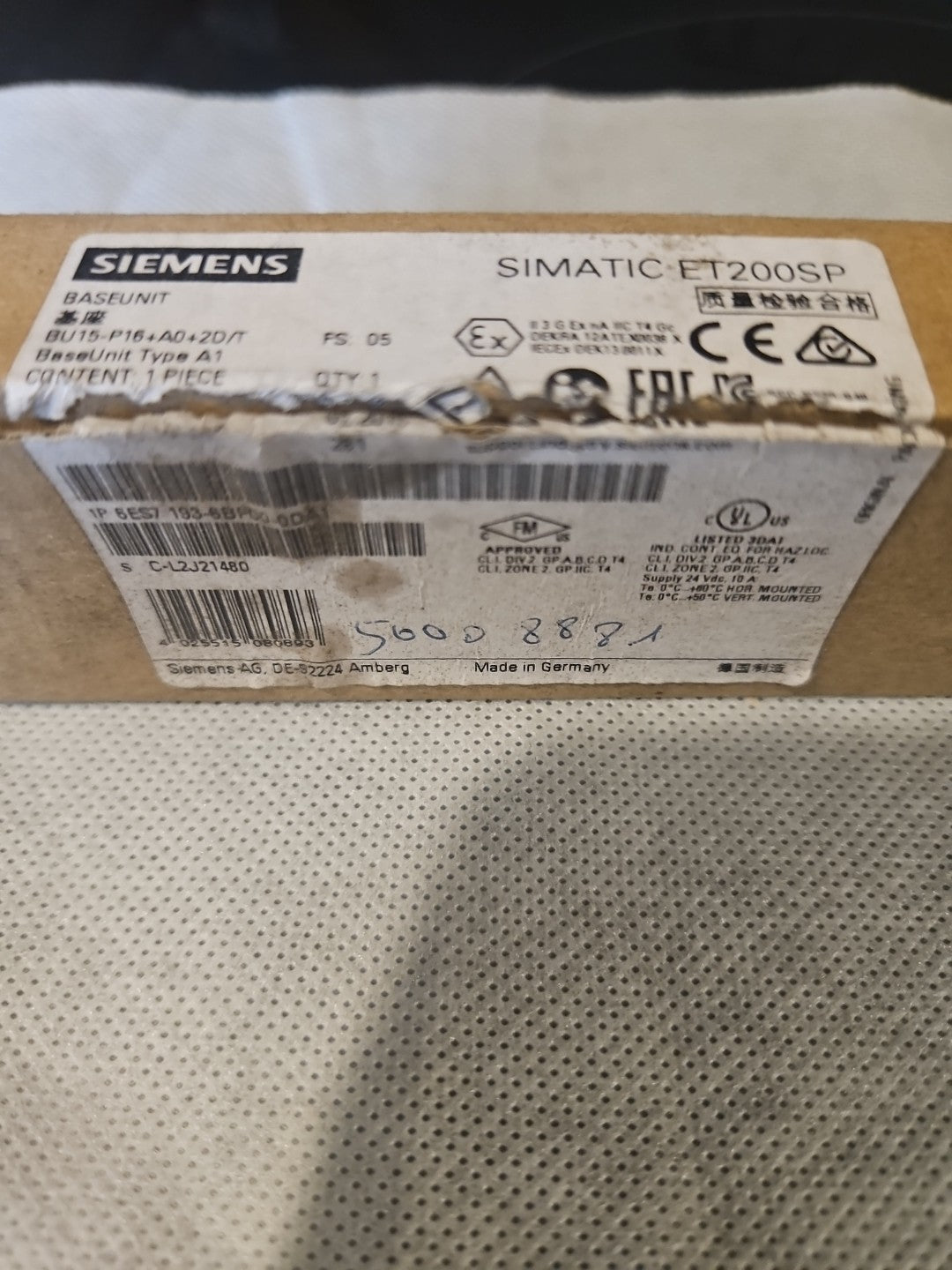  Siemens 6ES7193-6BP00-0DA1 SIMATIC ET 200SP 6ES7 1936BP000DA1 Neu/ovp New 