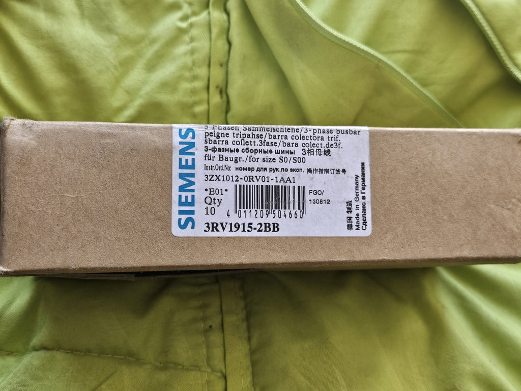 10 x Siemens 3-Phasen Sammelschiene / 3RV1915-2BB Sealed Box Neu OVP