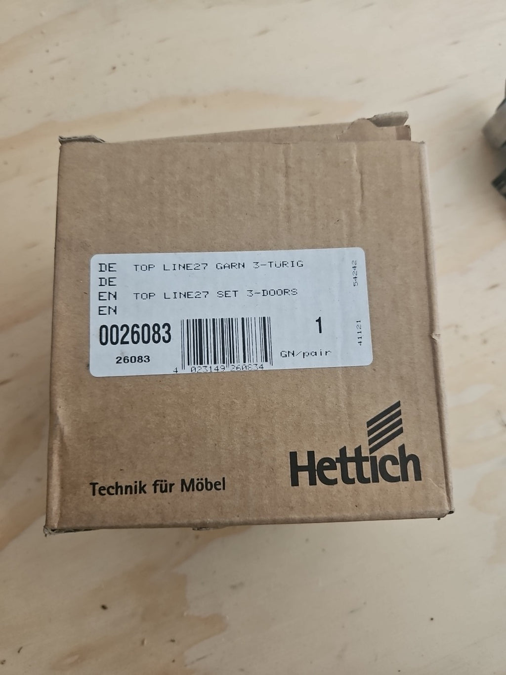 HETTICH Schiebetürbeschlag Top Line 27 Set f.3-türigen Schrank, 0026083 Neu/ovp