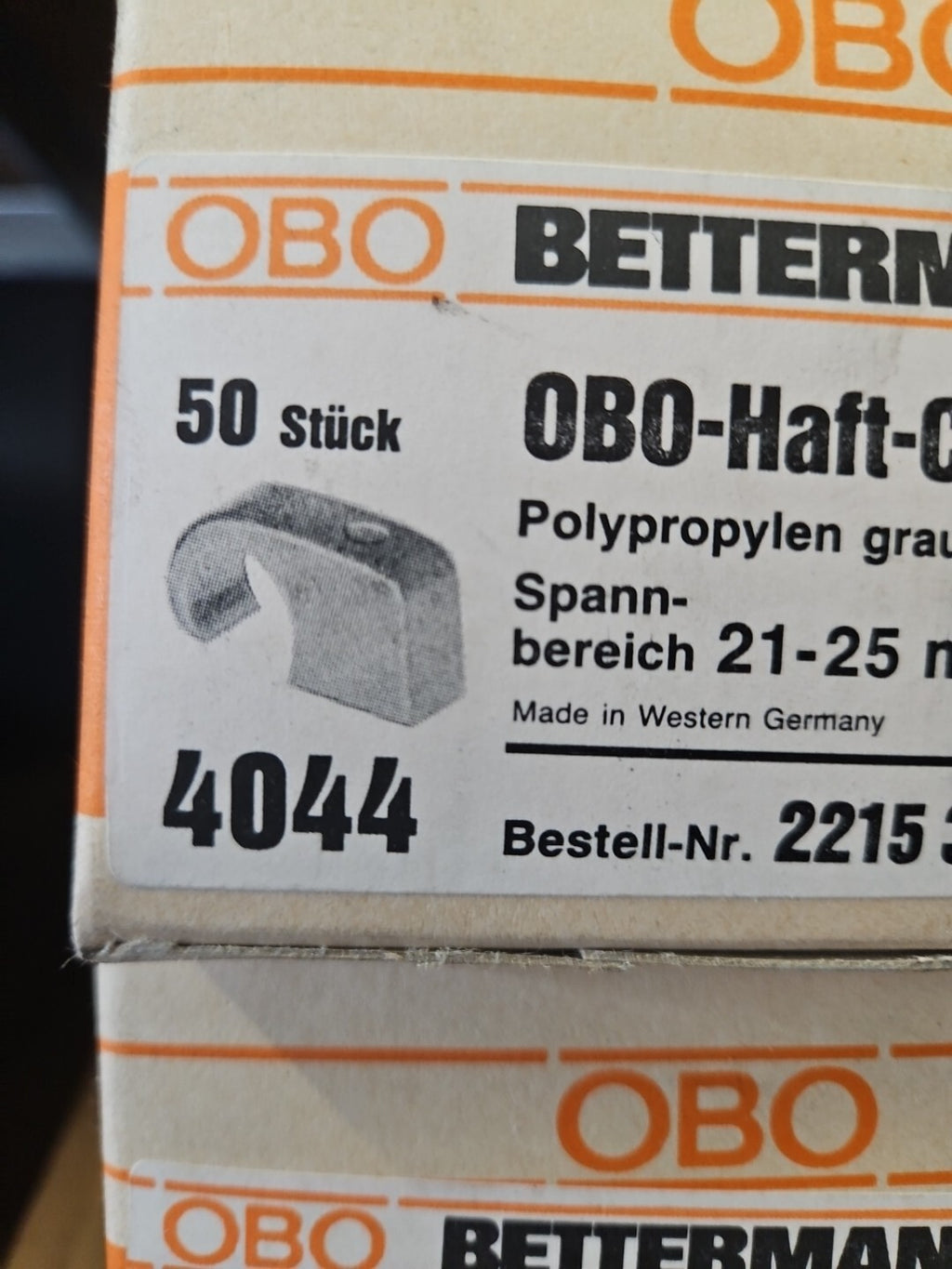 200Stk. OBO Bettermann Haft-Clip ohne Nagel 4044 lichtgrau Nagelschellen 2215357