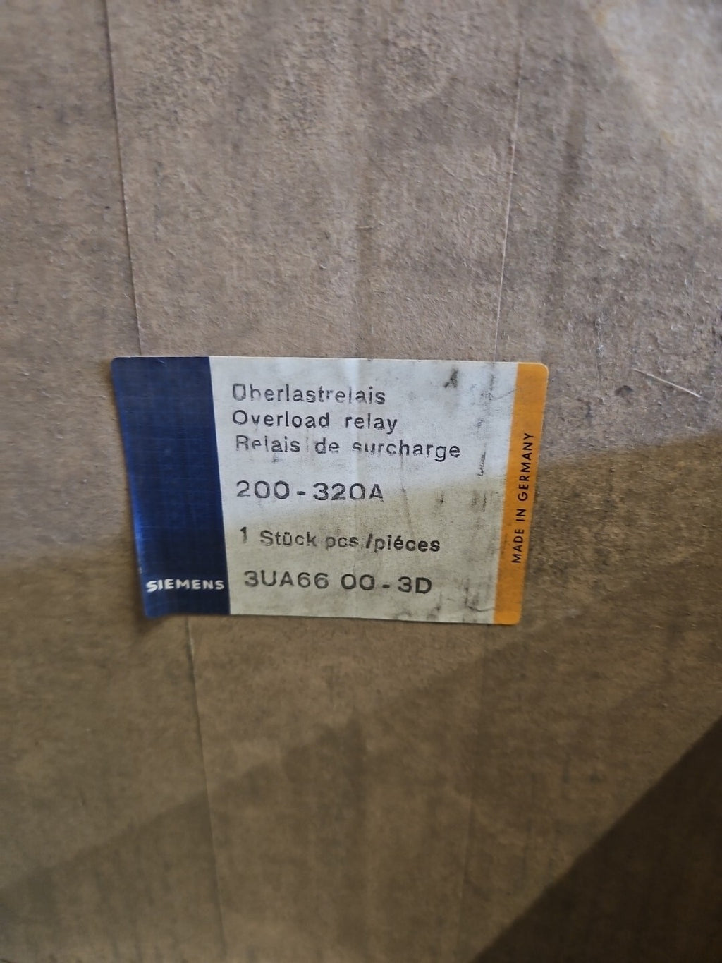 New In Box, Siemens 3UA66 00-3D Überlastrelais 200-320A, Neu/ovp, Unused NOS