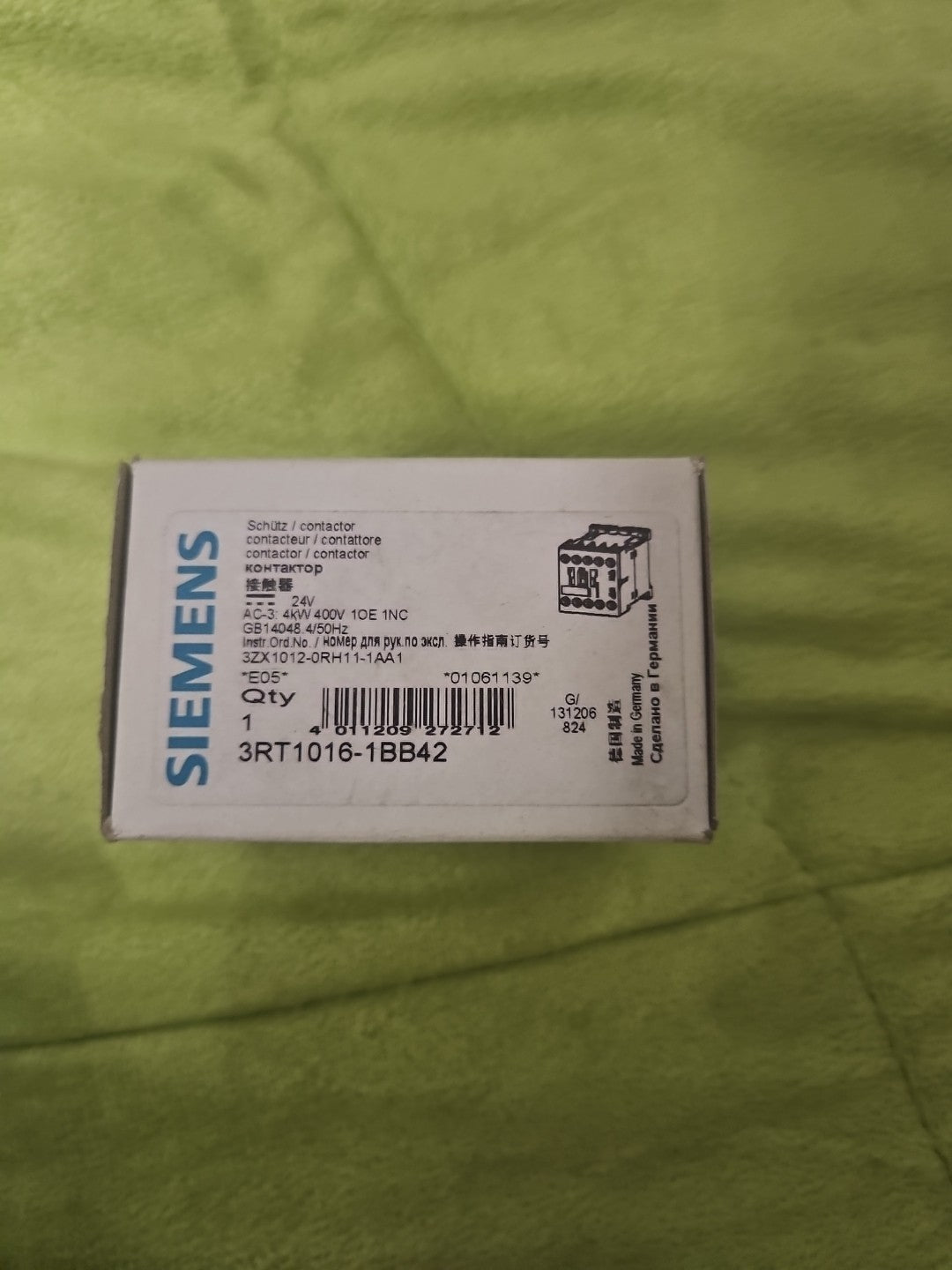 Siemens 3RT1016-1BB42 Leistungsschütz 4KW Industry Contactor 24V DC Neu/ovp New