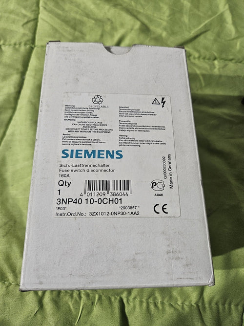 1 x Siemens Sicherungs-Lasttrennschalter 3NP40 10-0CH01 Neu/Ovp New Old Stock
