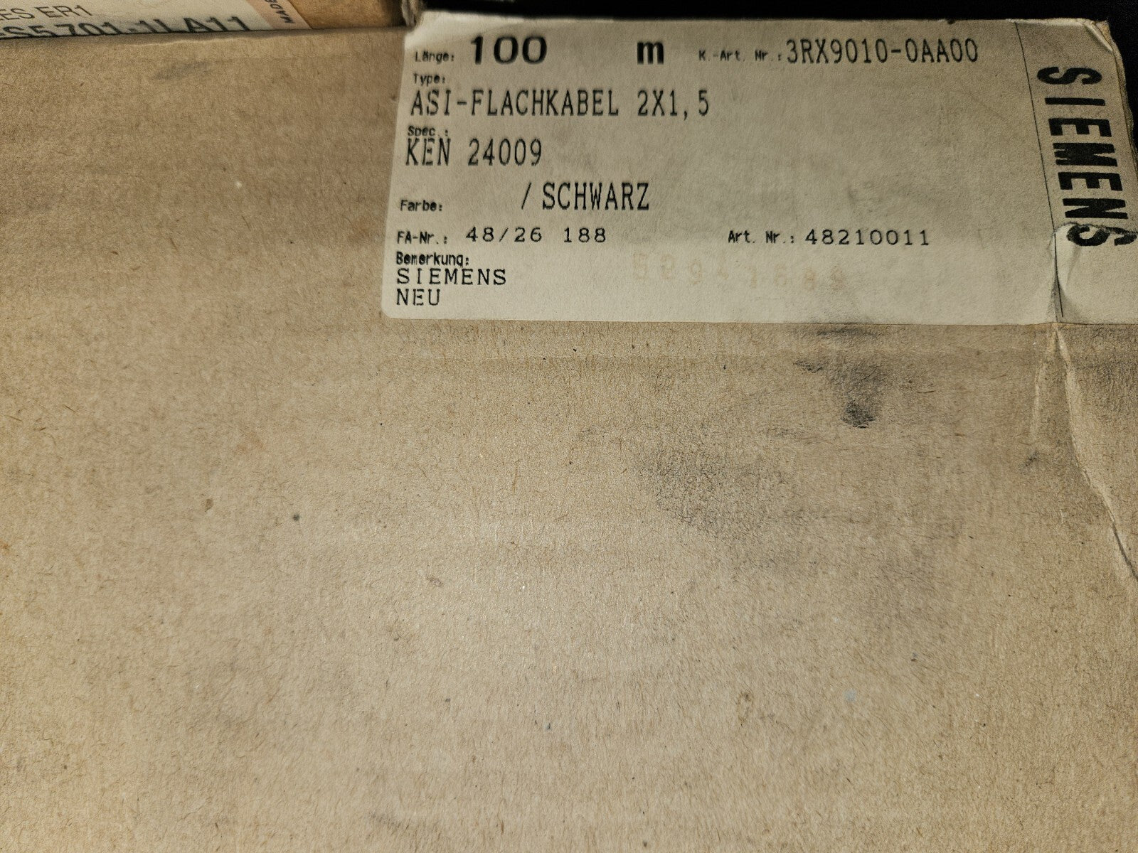 Siemens Dig.Industr. Flachbandkabel 3RX9010-0AA00 Telekommunikationskabel, 100m