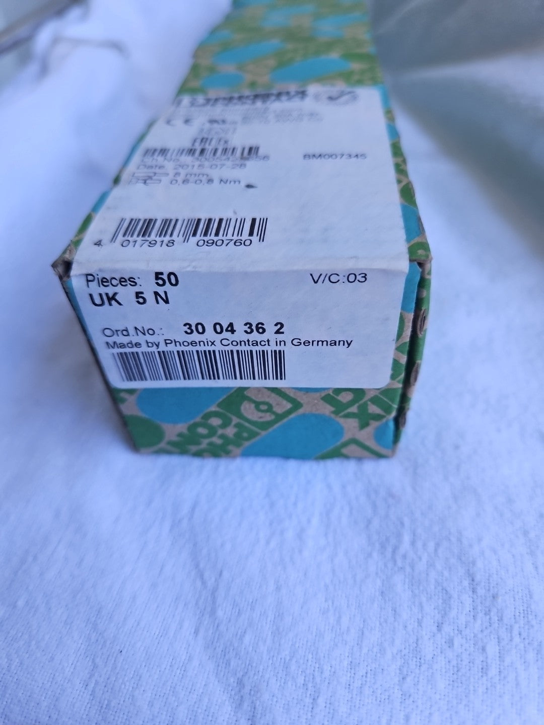 50 x Phoenix Contact UK 5 N UK5N Durchgangsklemme 3004362 Neu/ovp New In Box