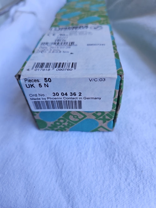 50 x Phoenix Contact UK 5 N UK5N Durchgangsklemme 3004362 Neu/ovp New In Box