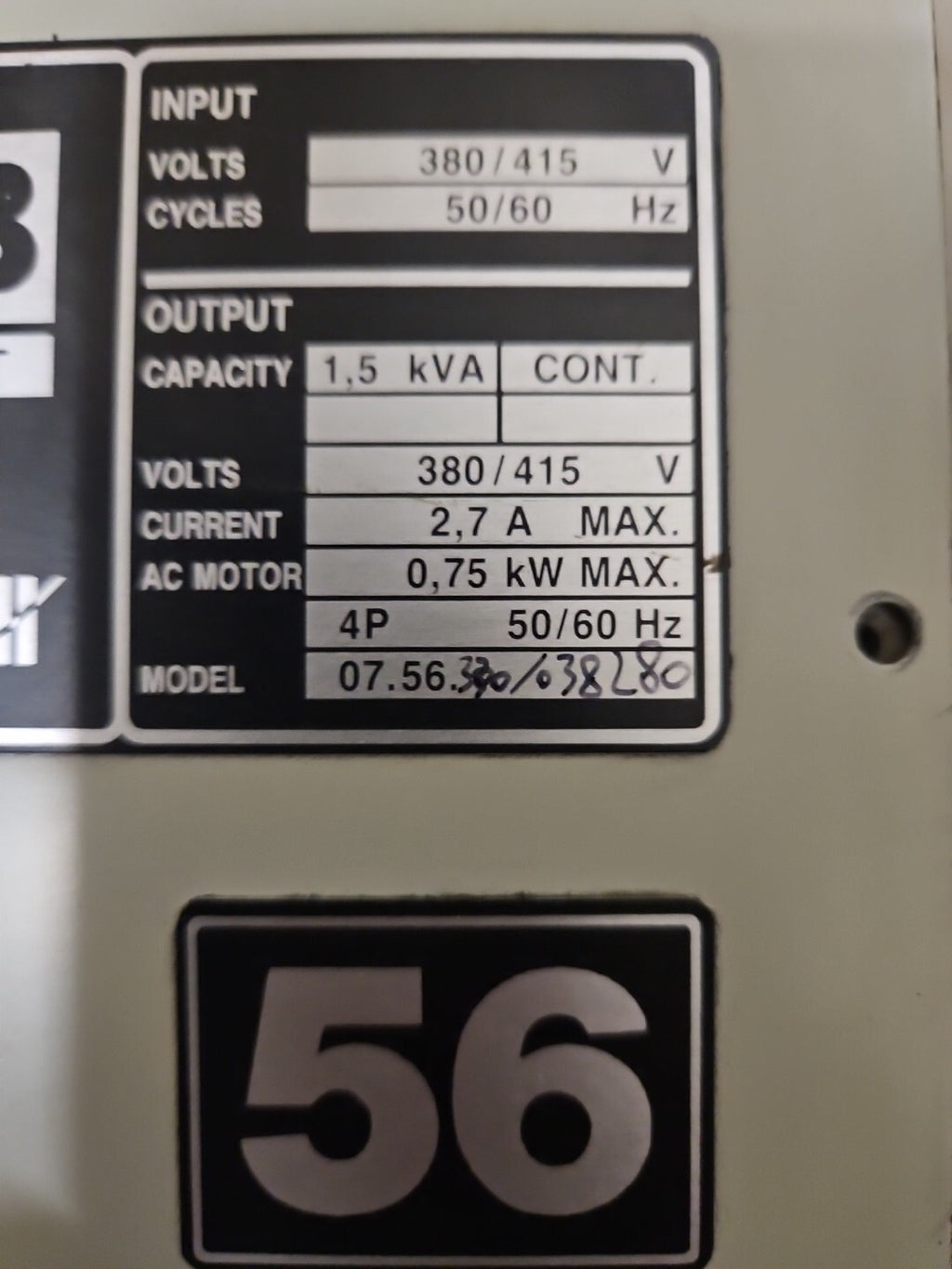 Refurbished KEB COMBIVERT 7.56.340 380/415V Current 2,7A Max,KEB 56 340 038280