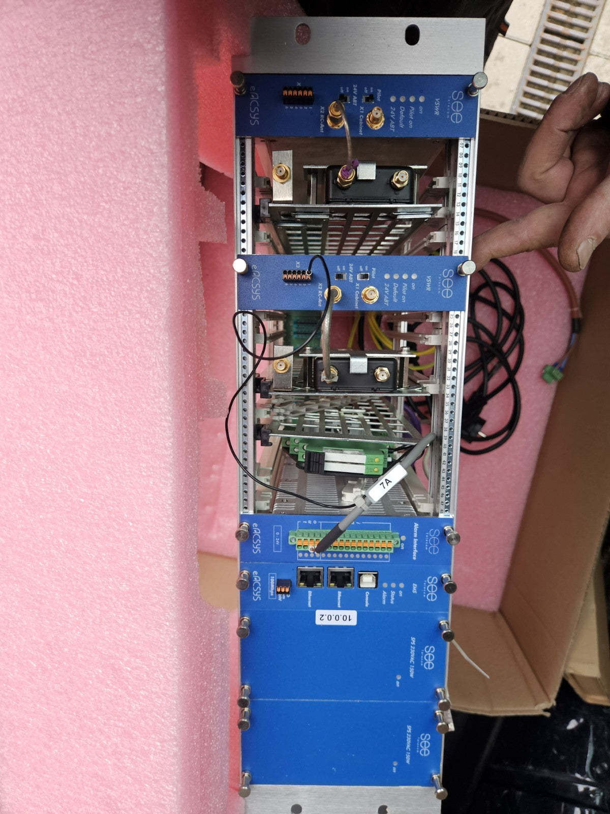 SEE Telecom eACSYS 3U Optical Subrack K000000003015 with EMS VSWR & Dual PSU 