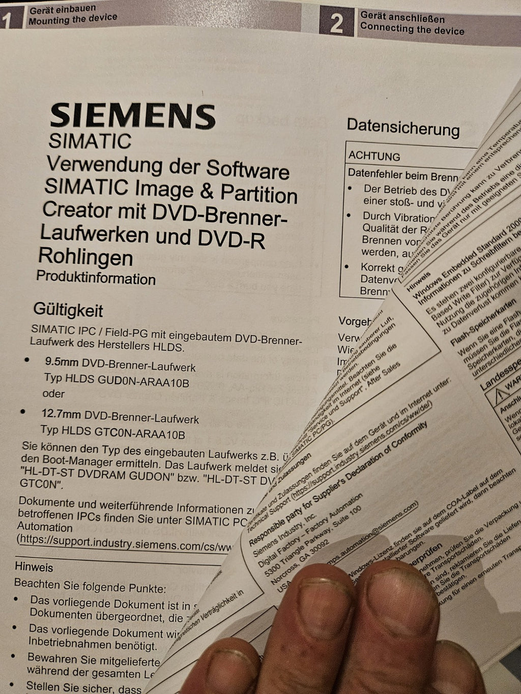 Siemens Simatic IPC627D, A5E31856101, A5E43801030A, driver & USB Stick, Software