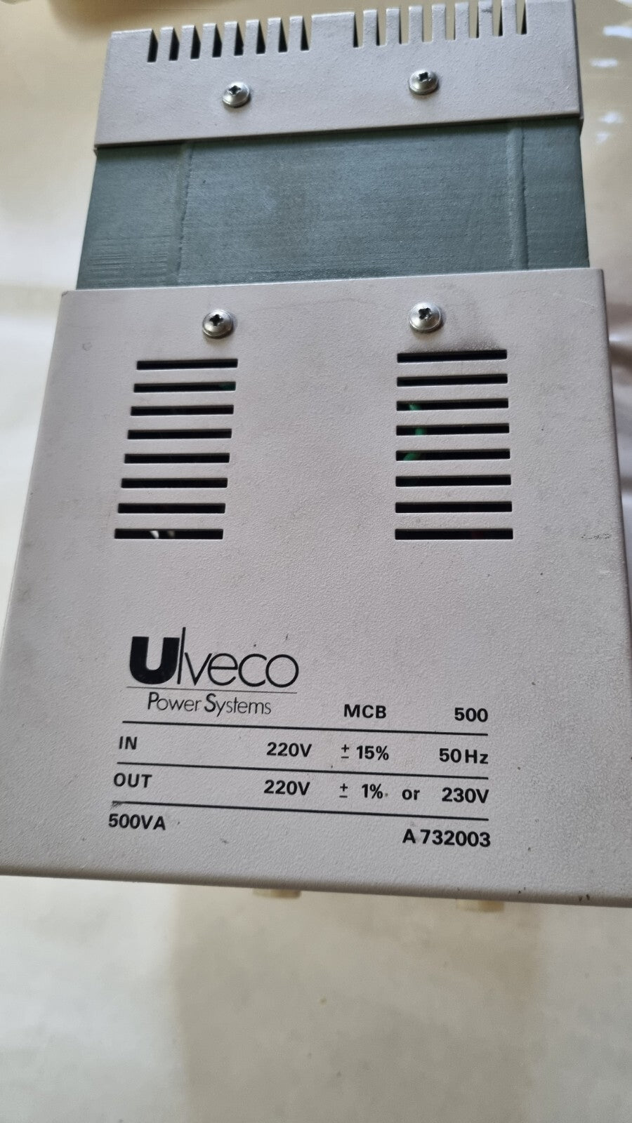 Ulveco MCB 500Power Transformer 230V 50HZ A732003 Stabilisor new old stock