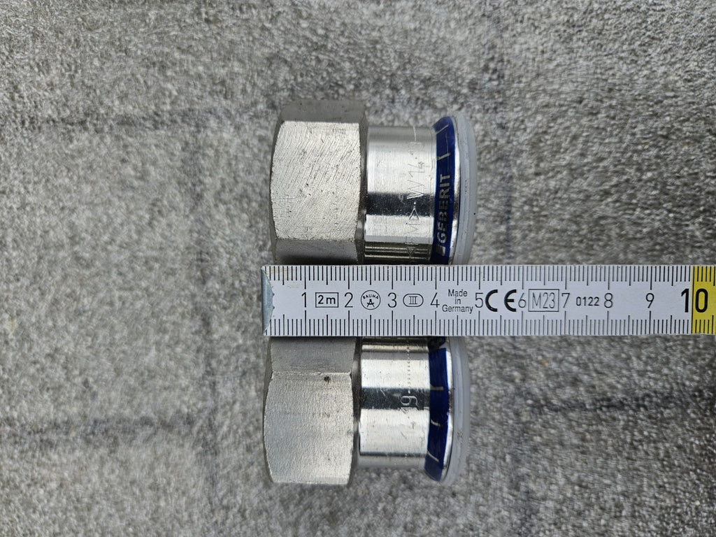 1 x Geberit Mapress Edelstahl Übergang mit IG d35-Rp1 1/4, 31811 unused-INOX Neu