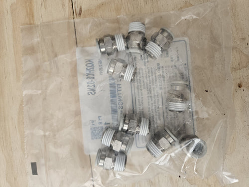 10 x SMC  Fittings KQ2H08-G02N, 4E2-8NY New In Sealed Bag, Neu/ovp