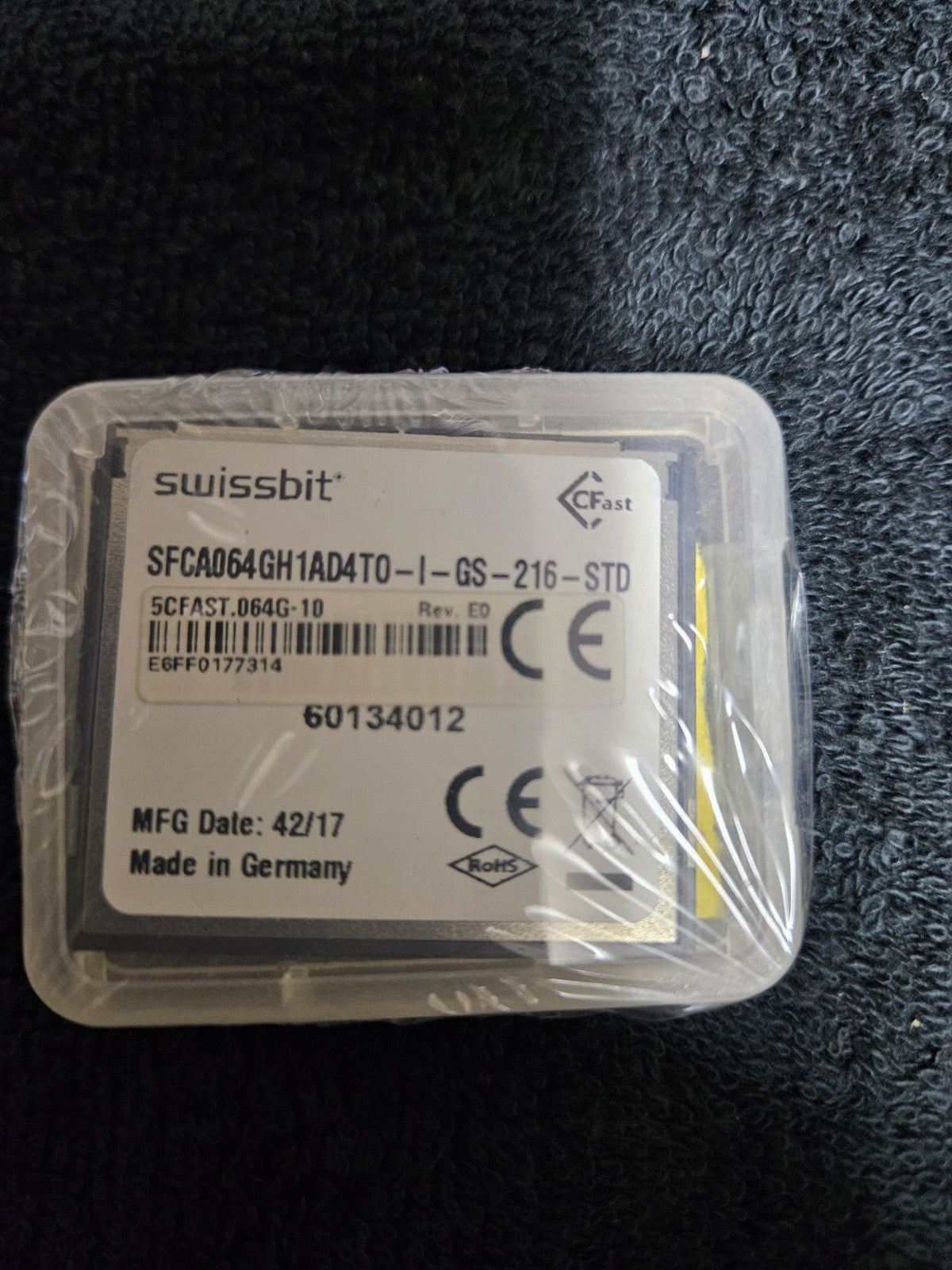 Swissbit 64GB CFast Card - Model SFCA064GH1AD4TO-I-GS-216-STD - NEW / Sealed