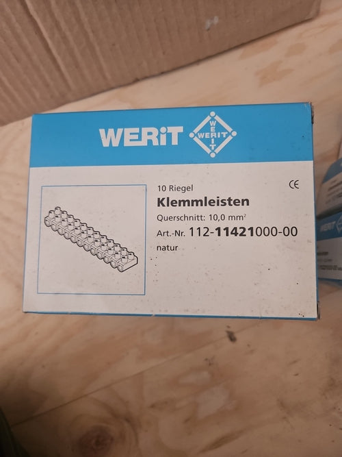 10 Riegel Werit 112-11421000-00 10mm² 450V Euro-Klemmleisten 12tlg unused/OVP