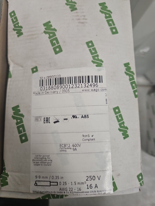 50 x Wago 890-123 Stecker mit Zugentlastungsgehäuse 3-polig NEU/Ovp 08900123 New