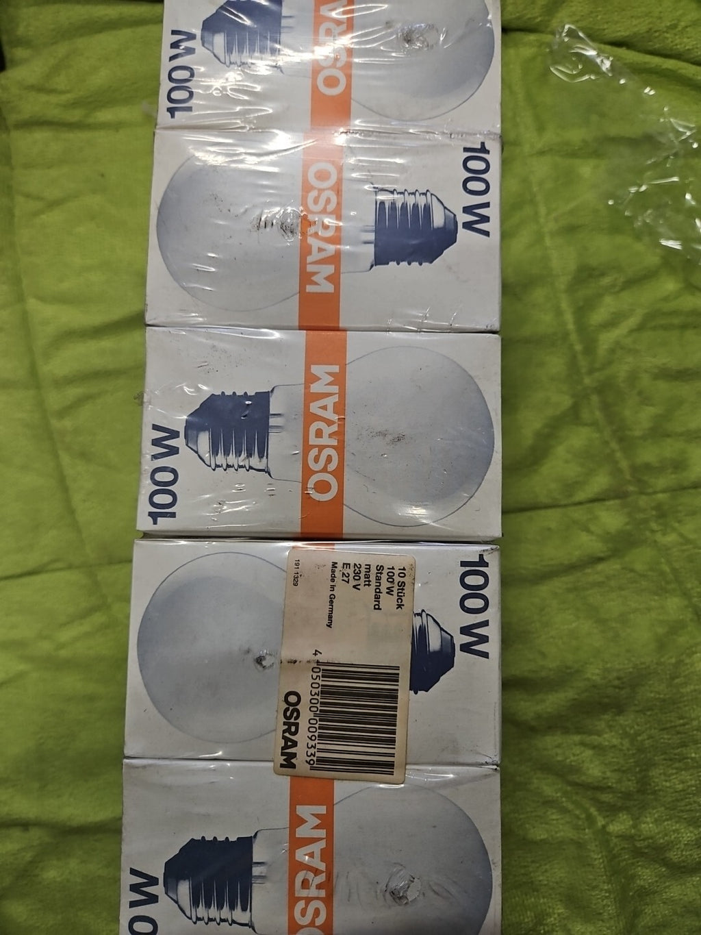  10 X OSRAM GLÜHLAMPE Standart 100W E27 230V Matt BIRNE LAMPE, Neu/ovp New