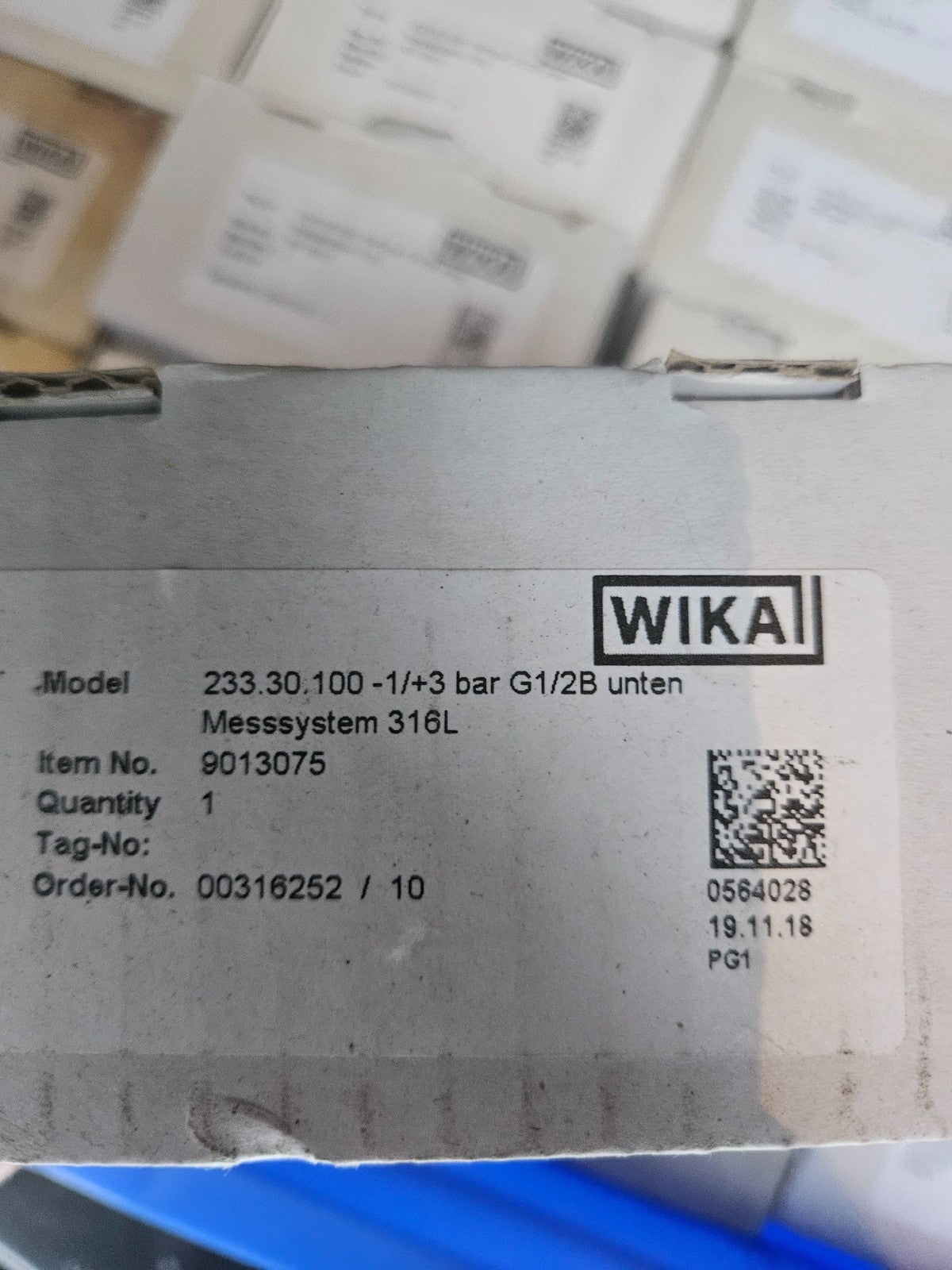 WIKA Manometer Glyzerin 233.30.100, diverse Modelle zur Auswahl G1/2"B, neu/ovp