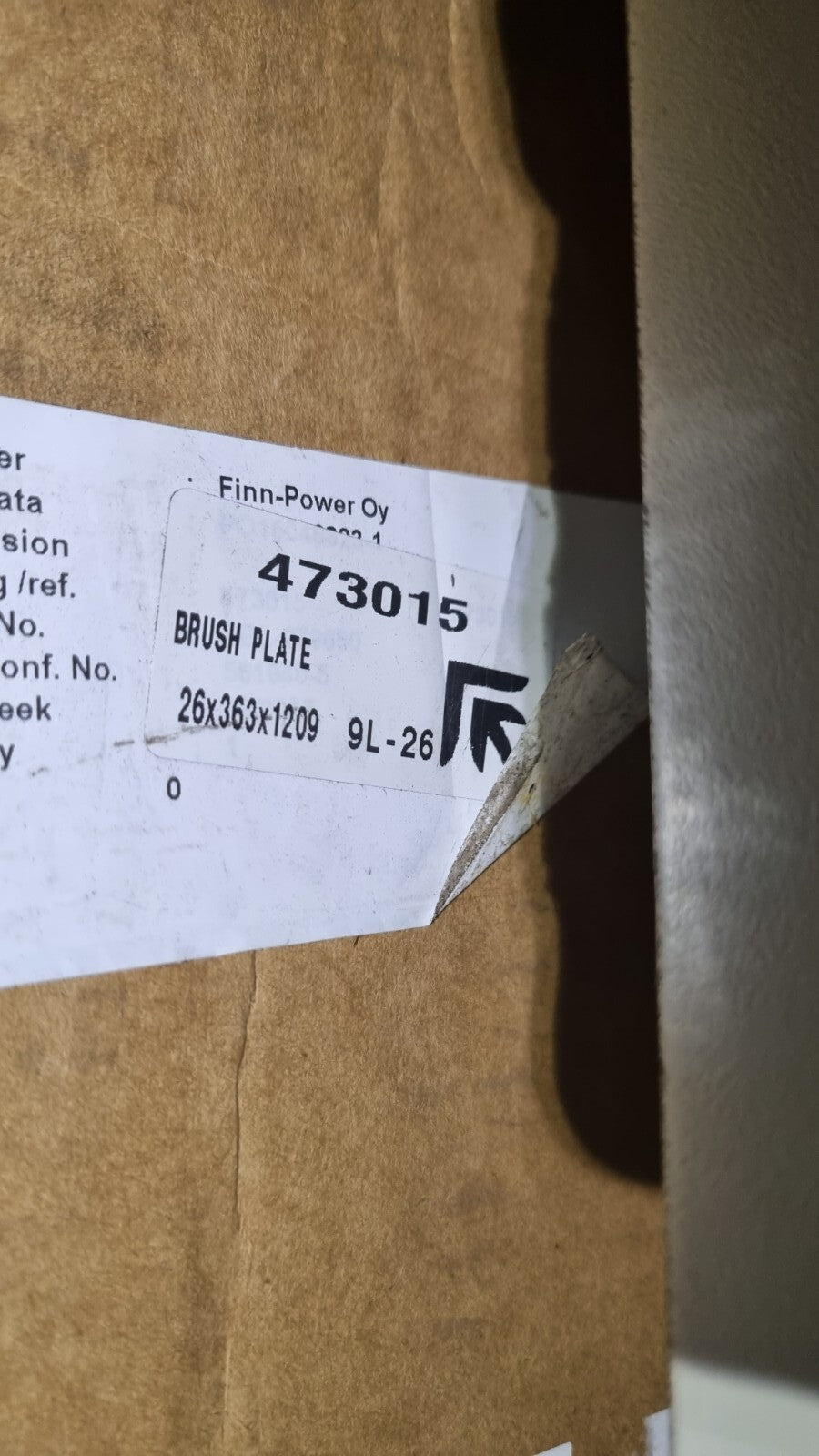 brand new Brush Plate Finn Power FINNPOWER, 047315, 26x363x1209mm, Mink Bürsten