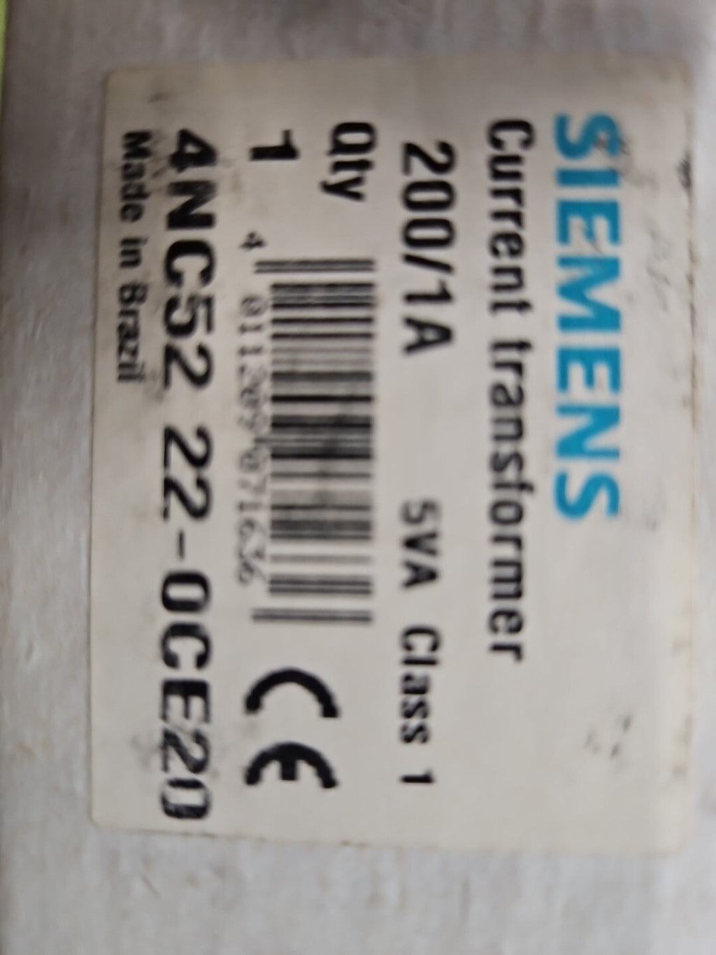 Siemens Currenct transformer 4NC5222-0CE20 200/1A 4NC52 22-20E20 new in Box, Neu