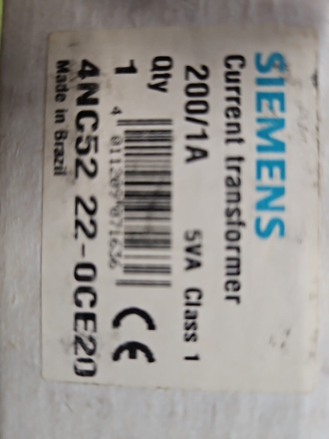 Siemens Currenct transformer 4NC5222-0CE20 200/1A 4NC52 22-20E20 new in Box, Neu