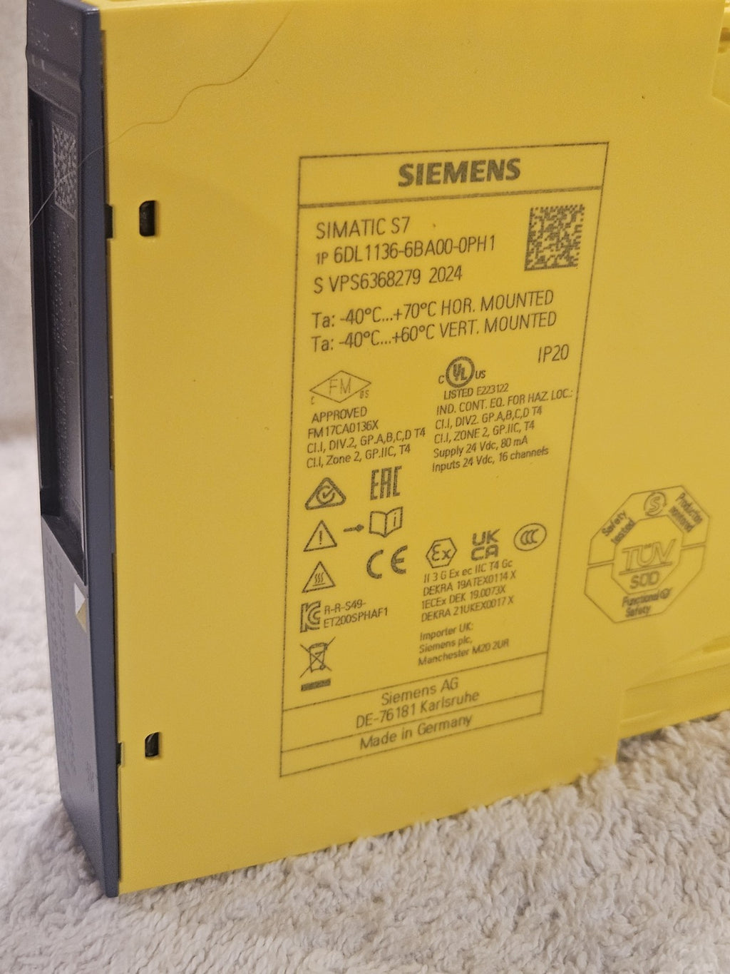 New Siemens 6DL1136-6BA00-0PH1 SIMATIC ET 200SP HA, digital input module, unused