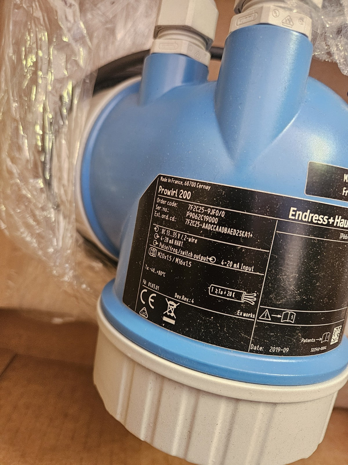 Endress+Hauser Prowirl F 200 Vortex Flowmeter 1" DN25 7F2C25-9JF0/0 HART New