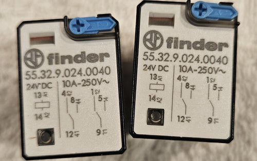 2 x Finder 55.34.9.110.0040, 110V DC 7A 250V Steckrelais new no Box, Neu Unused