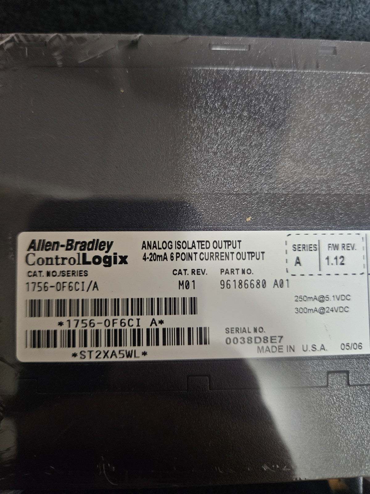 Allen-Bradley 1756-OF6CI/A ControlLogix Analog Isolated Output Module, new unuse