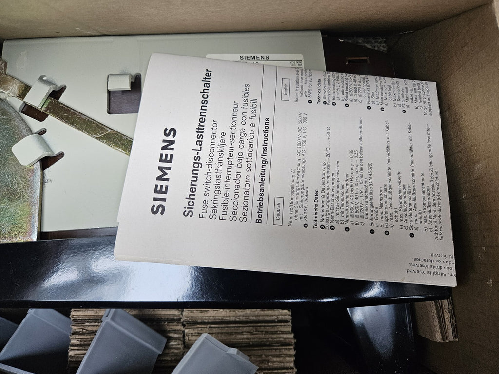 Siemens 3NP5330-0CA10 Lasttrennschalter 400 A 660V 3NP53 30-0CA10 unused OVP,neu