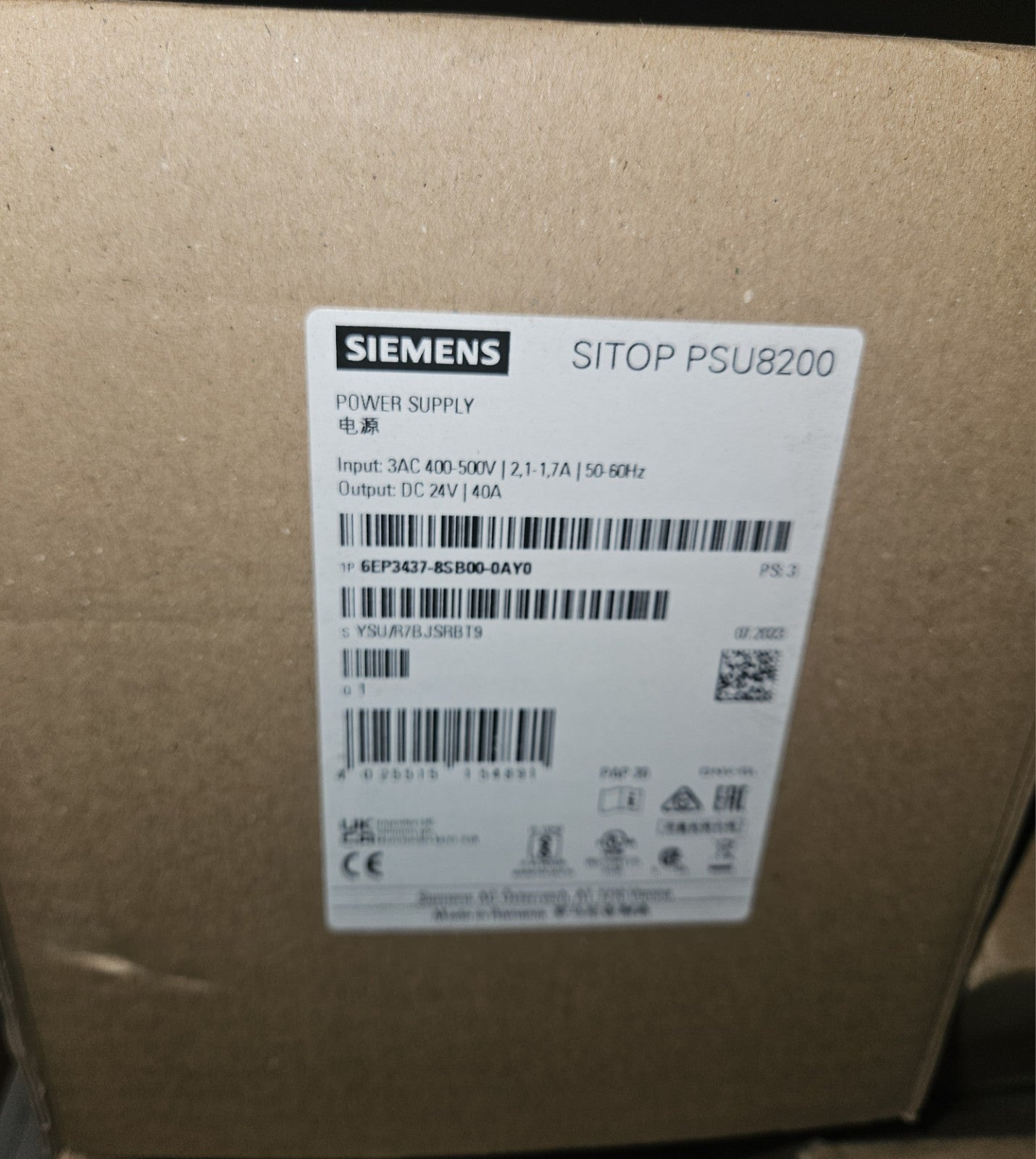 SIEMENS SITOP 6EP3437-8SB00-0AY0 6EP3 437-8SB00-0AY0 Power Supply New sealed Box