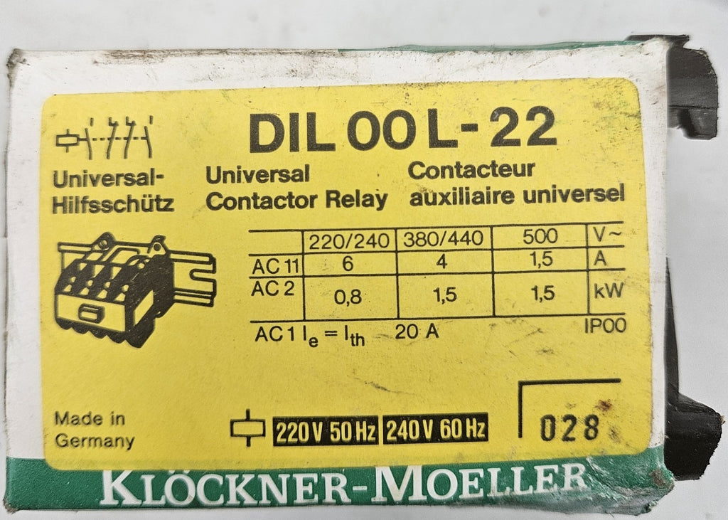 Klöckner Moeller DIL 00L-22 Universal Hilfsschütz - 110V neu und unbenutzt
