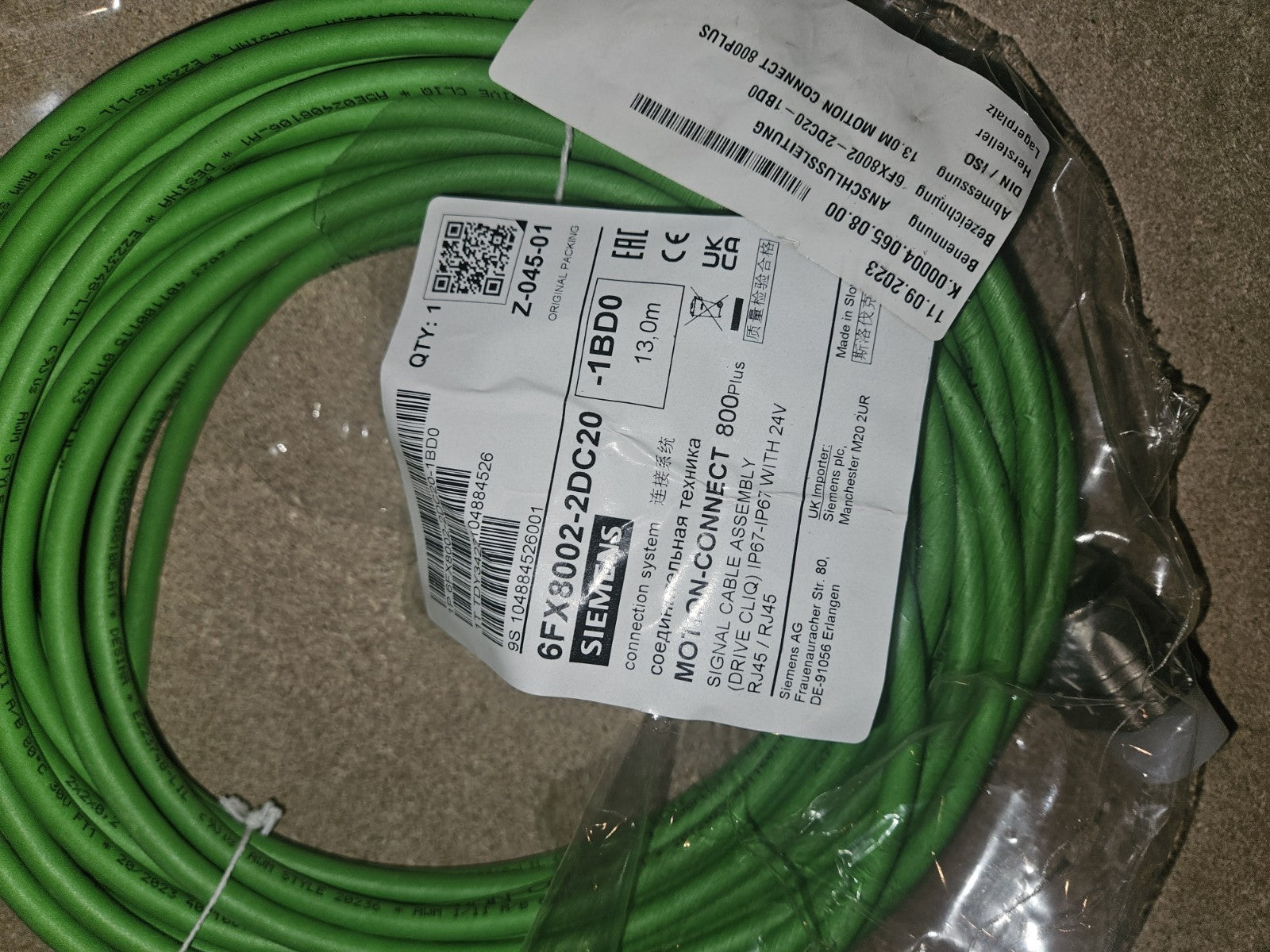 Siemens 6FX8002-2DC20-1BD0 Signal KABEL 13m Lang, Motion CONNECT NEU/OVP NEW